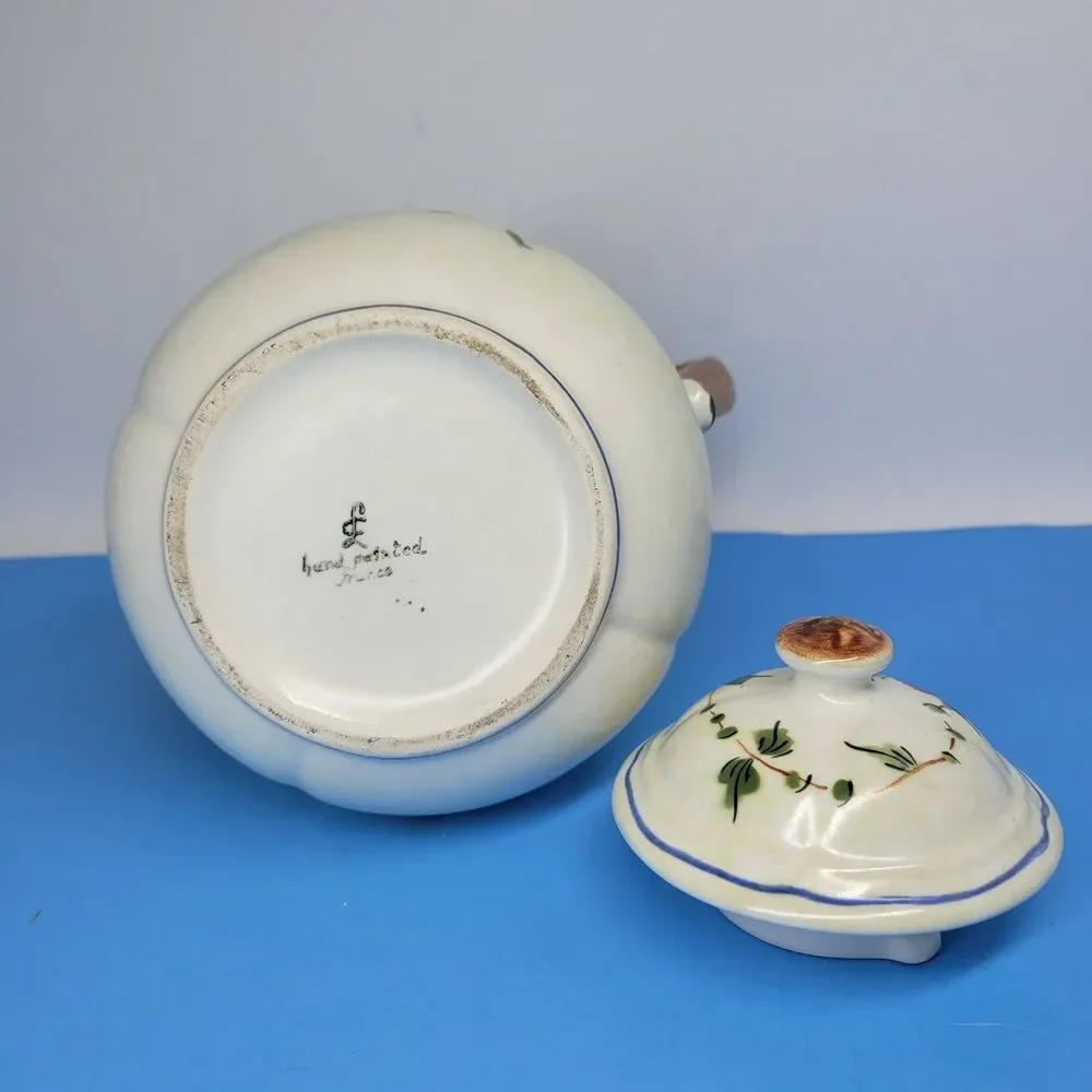 Longchamp Nemours 9” Coffee Pot French Country Hand Painted Limoges France